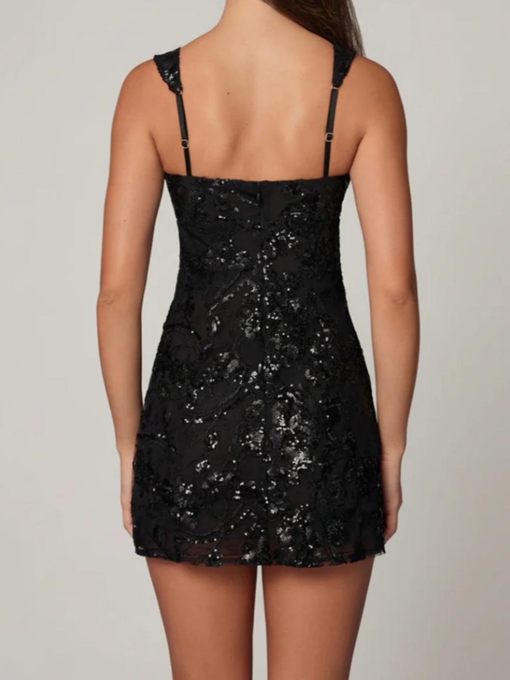 Oh Polly Black Sequin Mini Dress - Picture 2 of 5